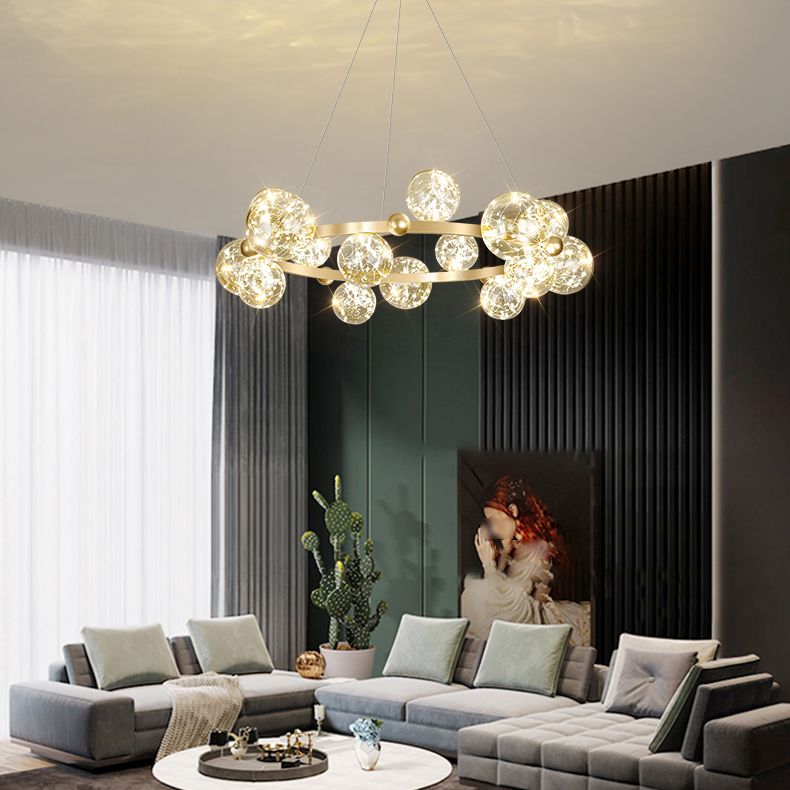 Modern Dining Room Lighting Globe-Shaped Pendant Lights Glass Pendant Chandelier