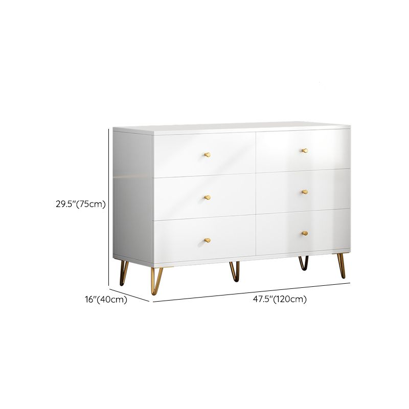 Glam Solid Wood Storage Chest Bedroom Chest in White with Drawers