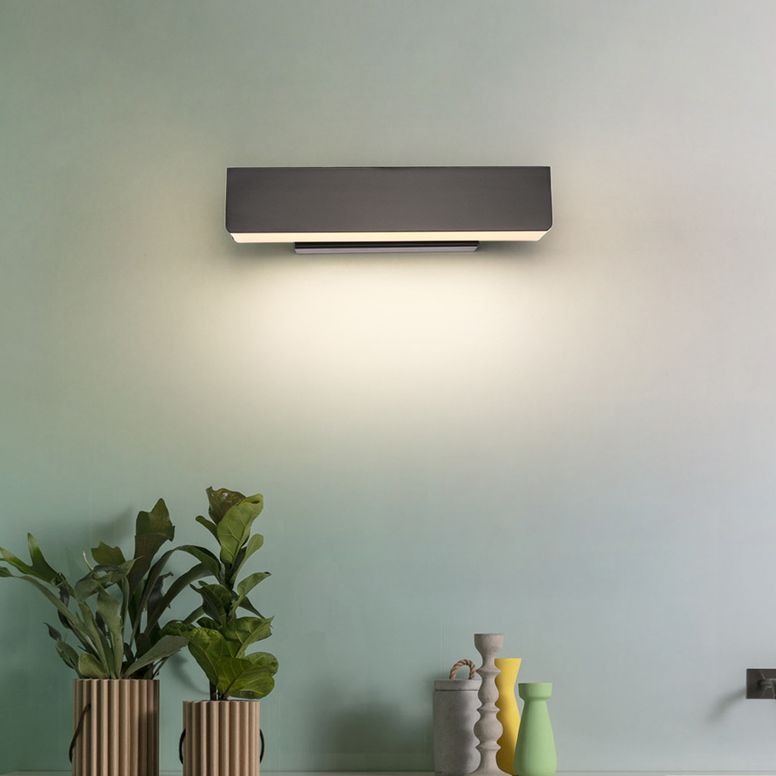 Rectangular Aluminium Rotatable Wall Sconce in Modern Concise Style Wrought Iron Wall Light with Acrylic Shade