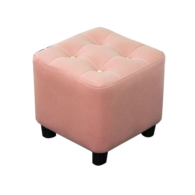 Tufted Ottoman Whole Colored Fabric Water Resistant Square Modern Ottoman