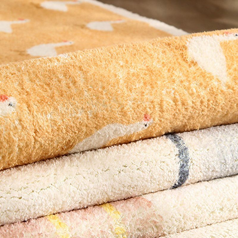 Modern Indoor Rug Contrast Panel Polyester Area Rug Non-Slip Backing Carpet for Bedside