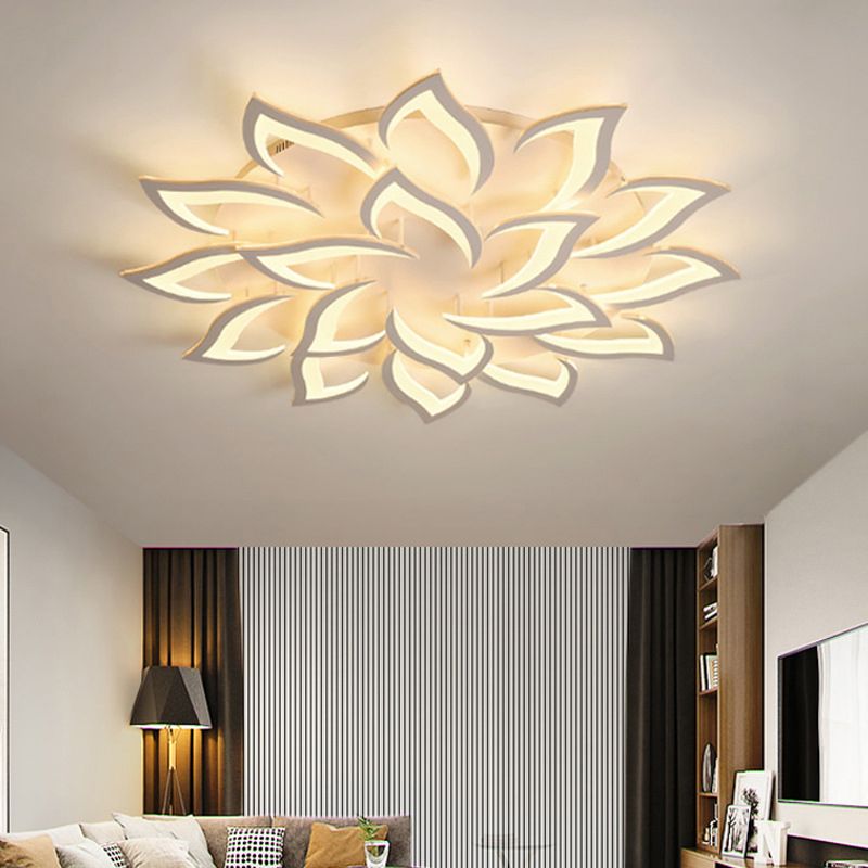 Plafonnier LED en acrylique en forme de fleur, luminaire de plafond Simple pour le salon