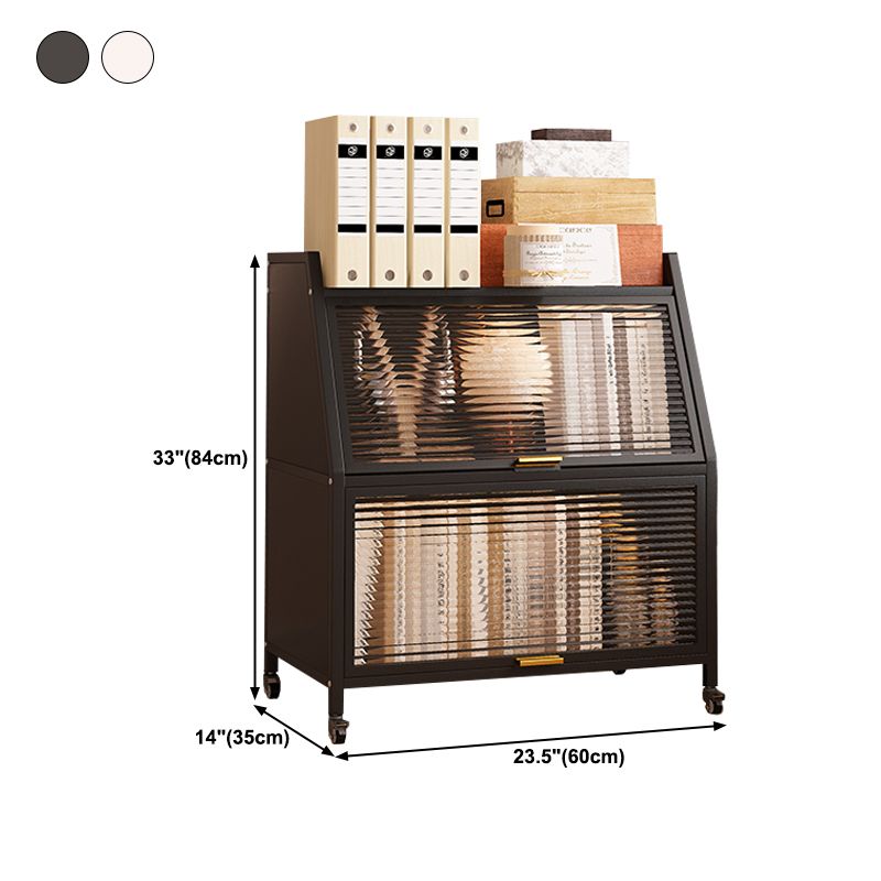 13.78"W Bookshelf Contemporary Style Bookcase for Home Study Room with Casters