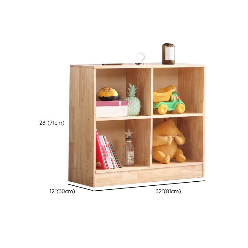 Contemporary Standard Bookshelf Wooden Natural Bookcase with Shelves