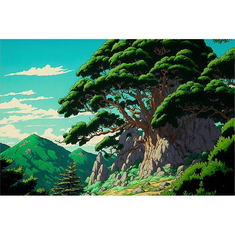 Illustration Pattern Mildew Horizontalt Wall Mural for Living Room