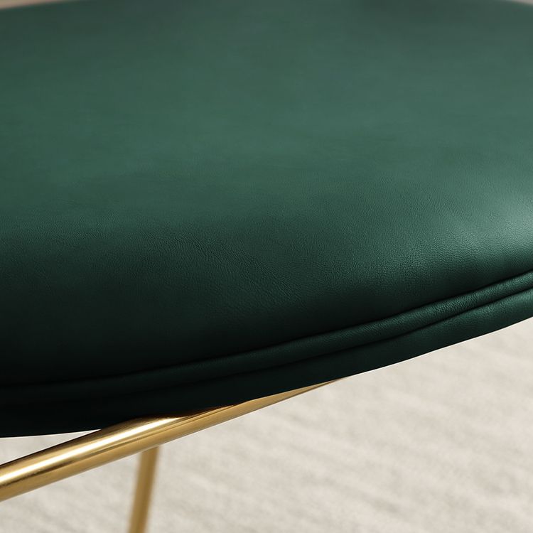 Glam Upholstered Dining Side Chair Gold Legs Kitchen Arm Chair