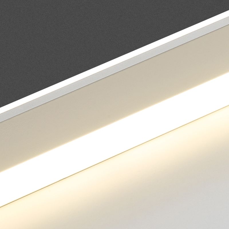 Minimalism Rectangular Flush Mount Ceiling Light Fixture in White for Living Room