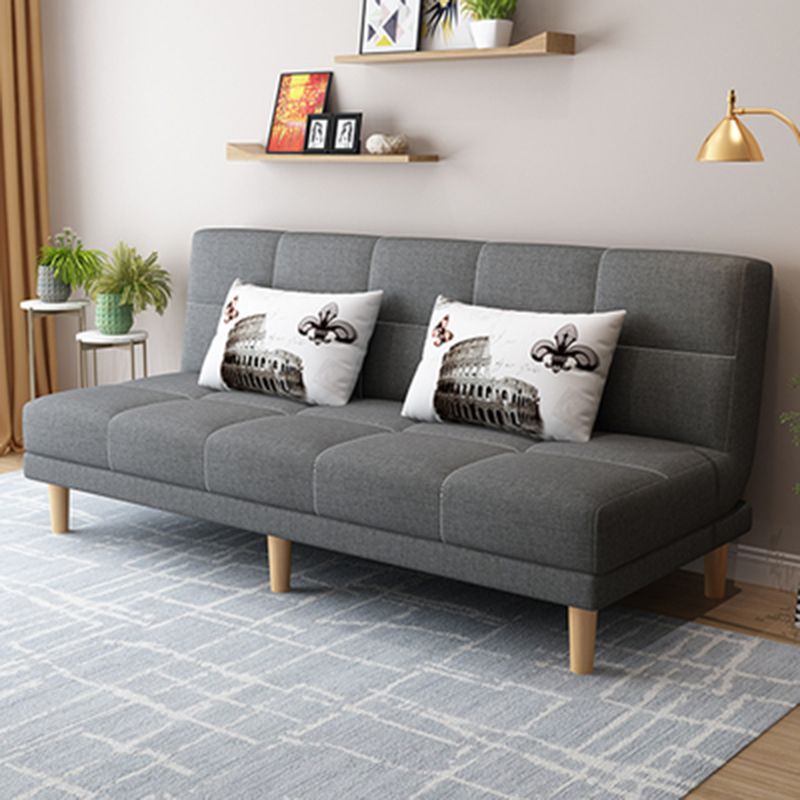 Contemporary Biscuit Back Convertible Armless Stationary Sofa