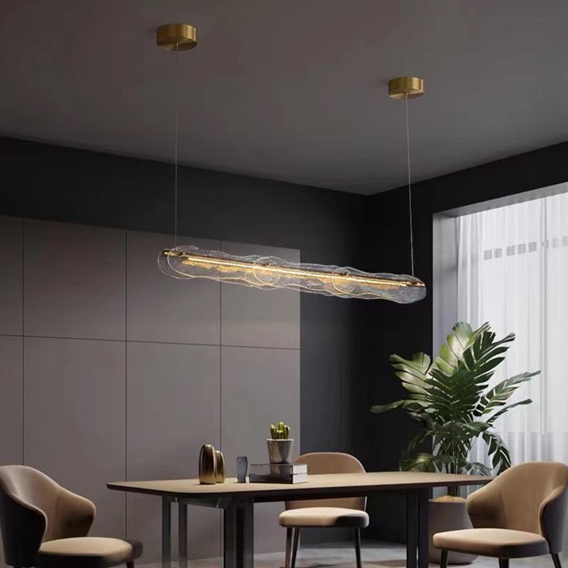 Nordic Style Copper Hanging Lamp Geometry Shape Island Light Fixture for Bedroom