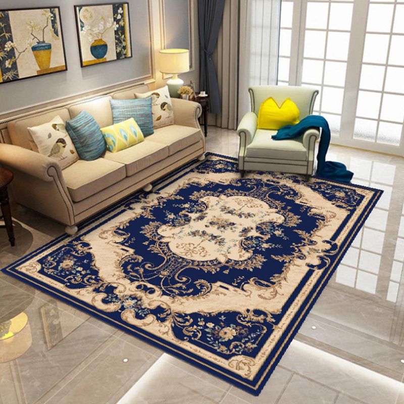 Fancy Chinoiserie Rug Multi Color Floral Area Carpet Non-Slip Backing Stain Resistant Pet Friendly Rug for Living Room