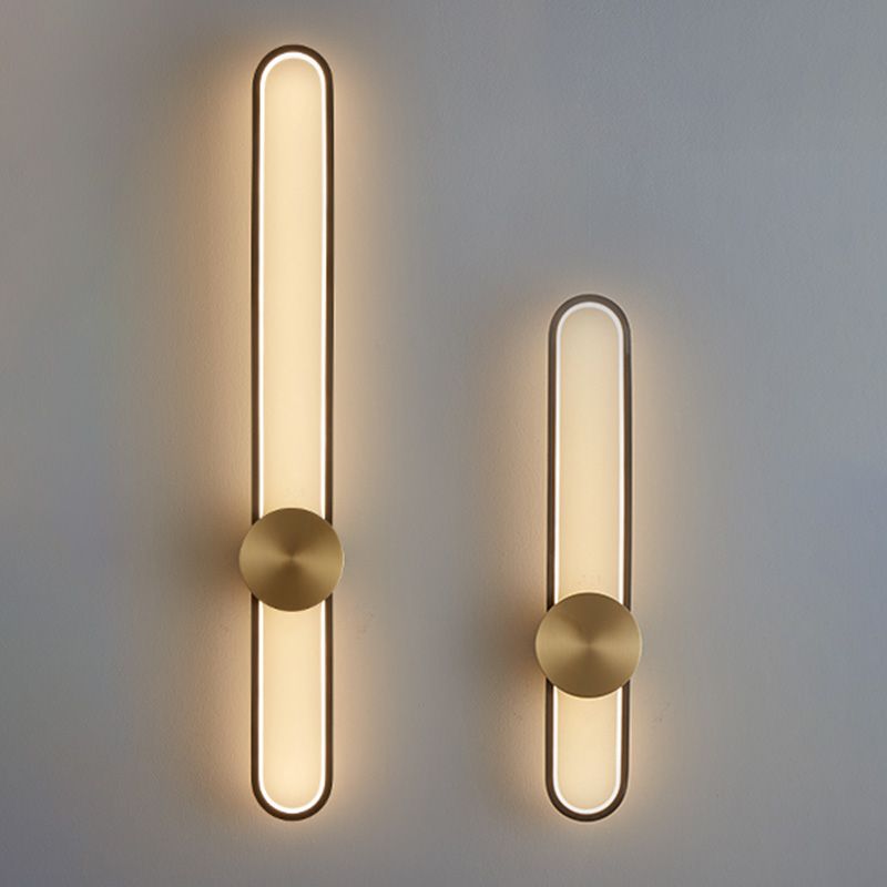 Oval Wall Lighting Fixture Modern Style LED Metal Wall Mounted Lighting for Living Room