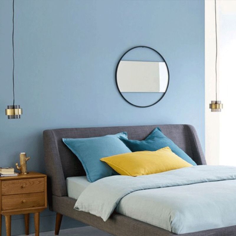 Golden Double Cylindrical Shape Mini Hanging Light Glass Shade Modern Simplicity Bedside Pendant Lamp