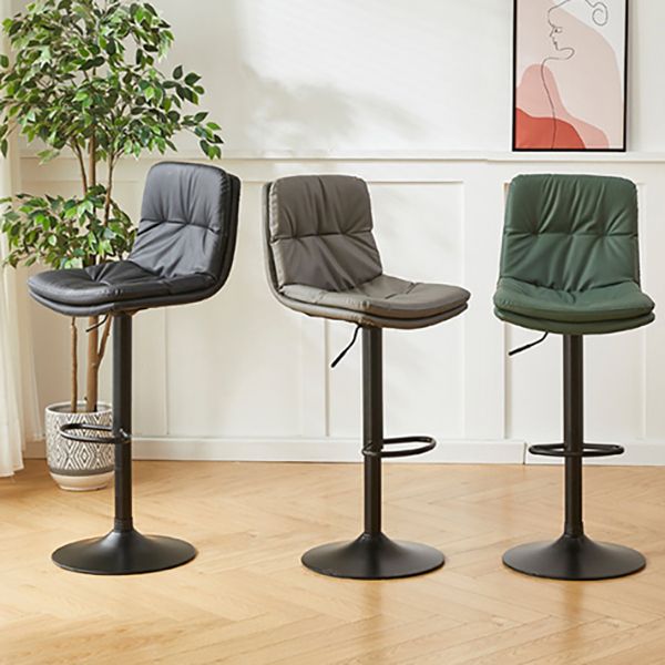 Industrial Backrest Armless Counter Stool Adjustable Cafe Bar Stool with Cushion