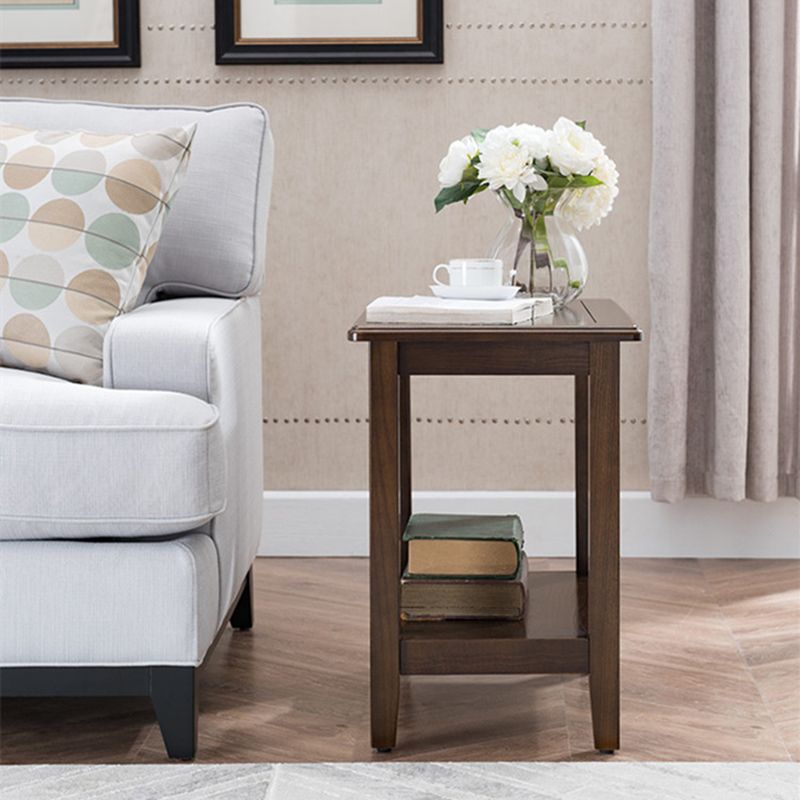 4 Legs Base Black Walnut/walnut Rectangle in Ash Wood Side Table