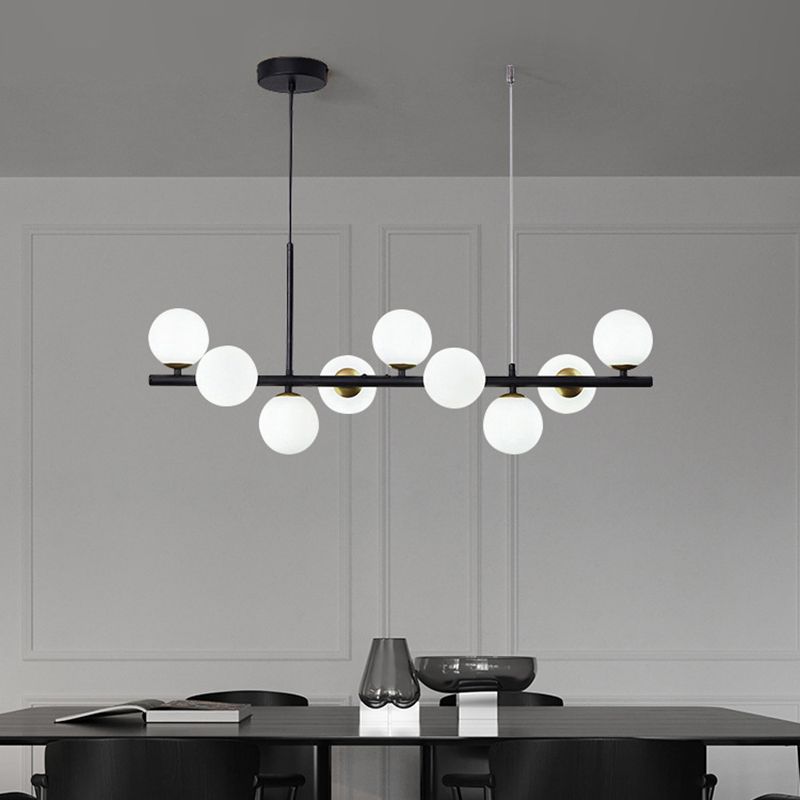 Ball Shape Glass Island Chandelier Modern Style Multi Lights Island Ceiling Light