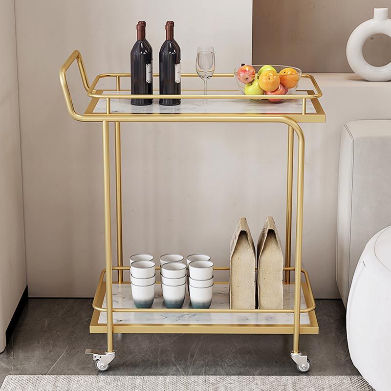 Contemporary Metal Prep Table 33.86"H Rolling Prep Table with Open Storage