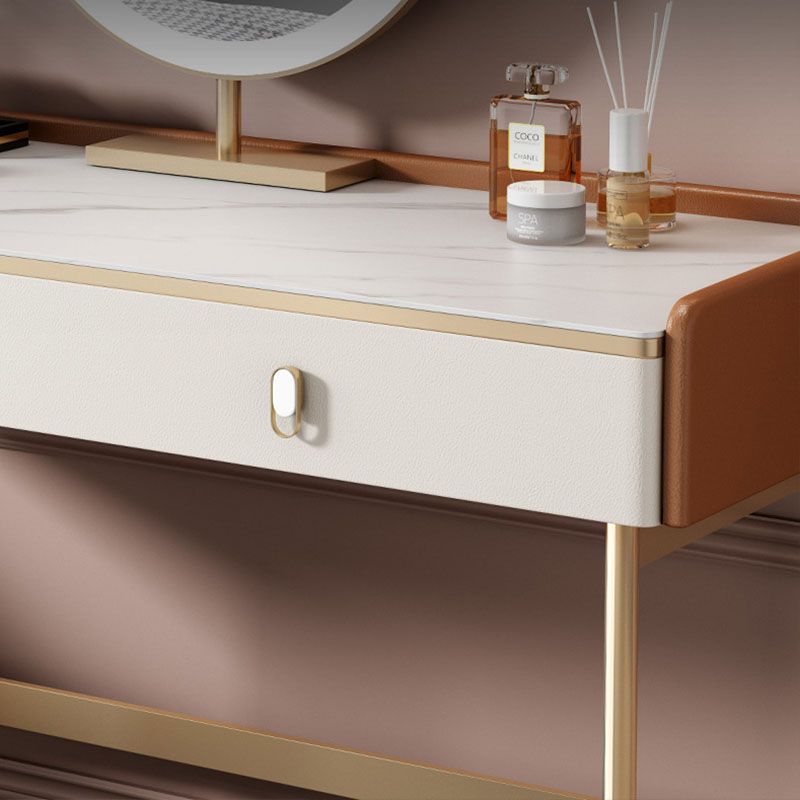 Contemporary Vanity Dressing Table Set Wood Vanity Tables with Slate Top