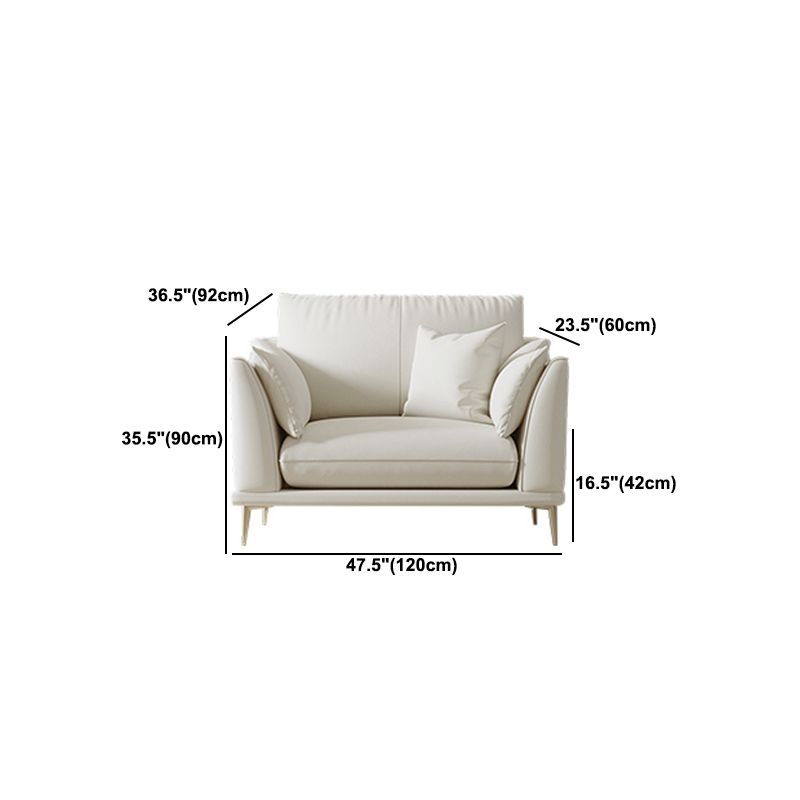Faux Leather Sofa 36.22" D x 35.43" H Flared Arm Sofa for Living Room