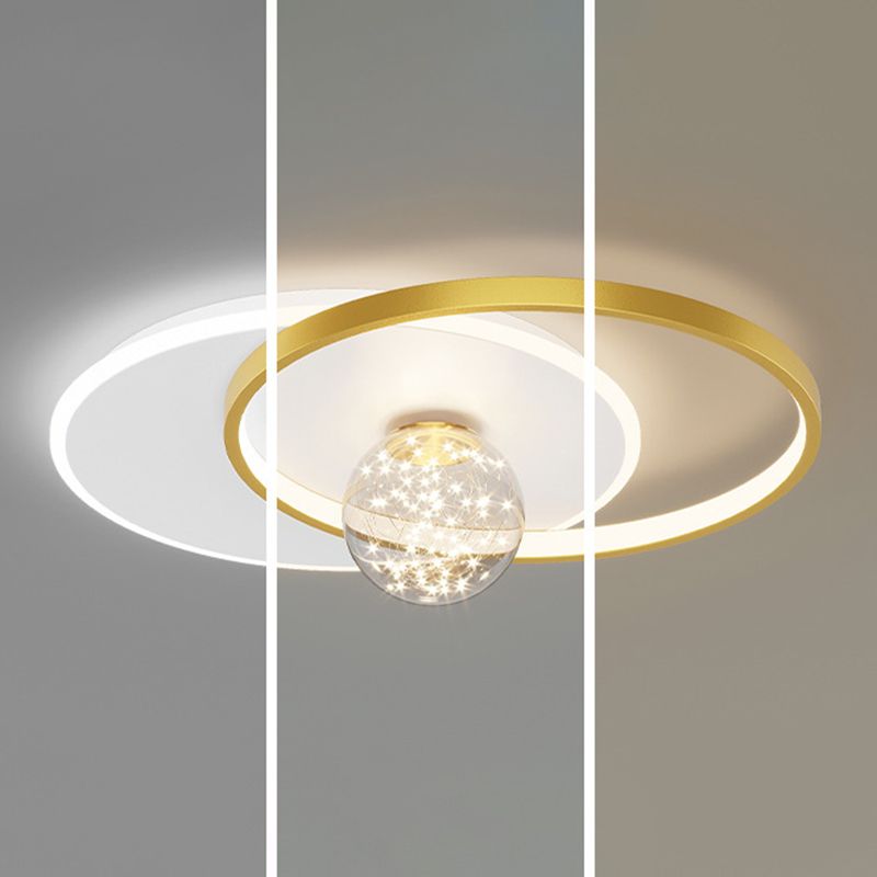Modern Geometric Ceiling Lighting Metal LED Bedroom Ceiling Flush Mount