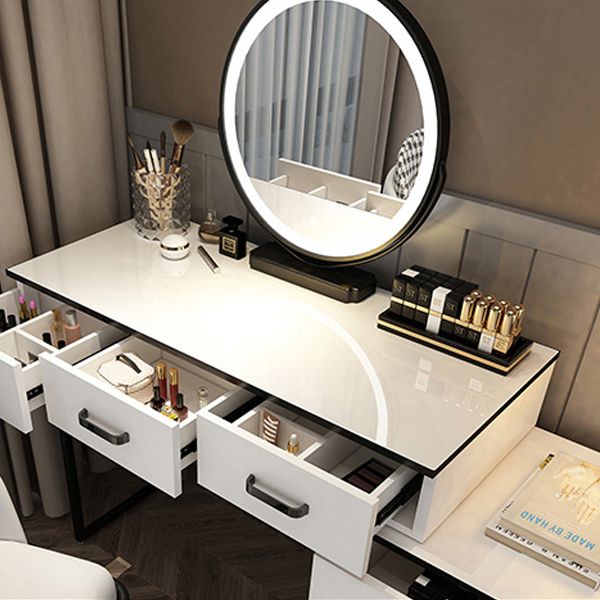 Modern Dressing Table Bedroom Stone Lighted Mirror Make-up Vanity