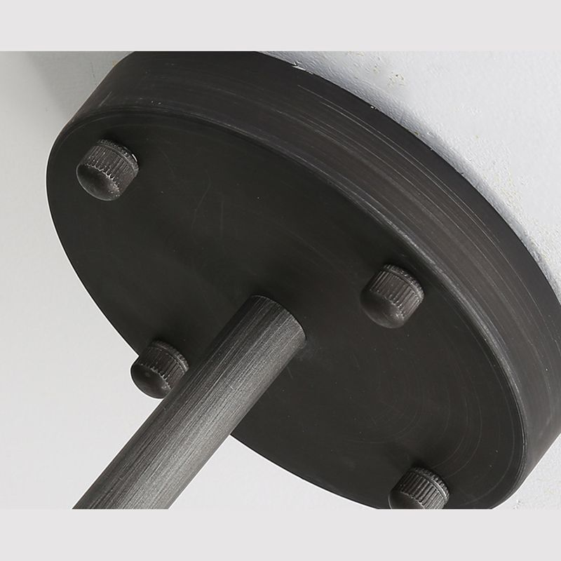 Living Room Pendant Light Kit Minimal Black Chandelier Lighting with Circle Metal Shade