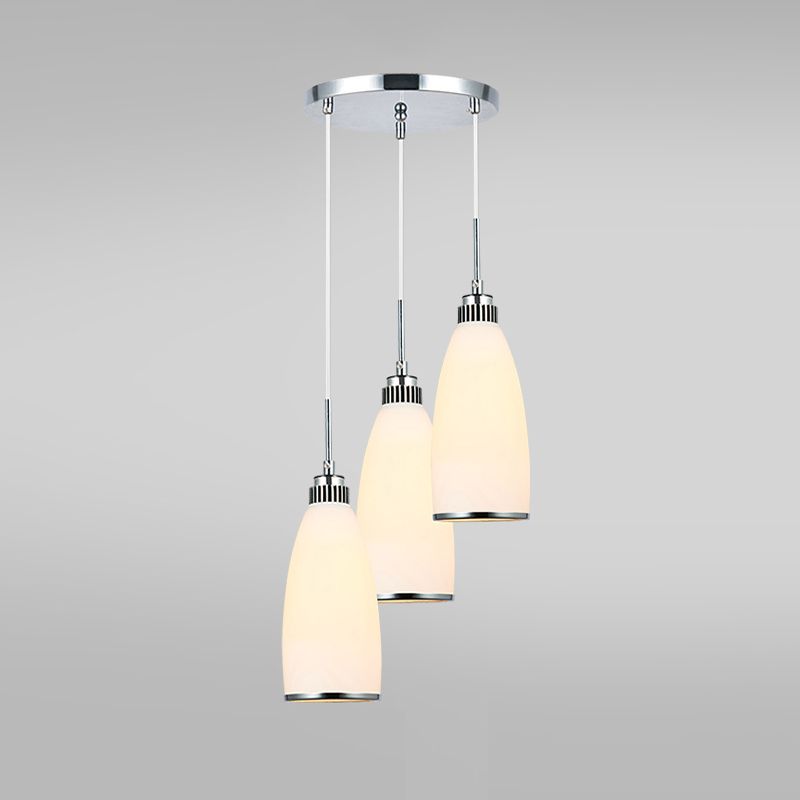 Minimaliste 3 lumières Pendante Bell Glass Shade Suspension Lampe pour salle à manger