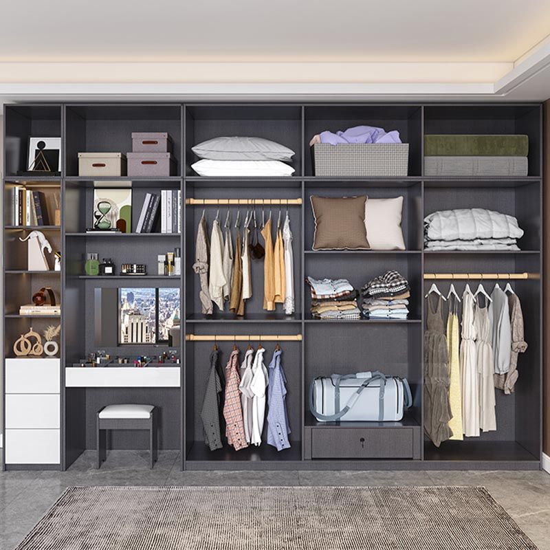 Contemporary Wooden Wardrobe White Colour Wardrobe Closet with Garment Rod