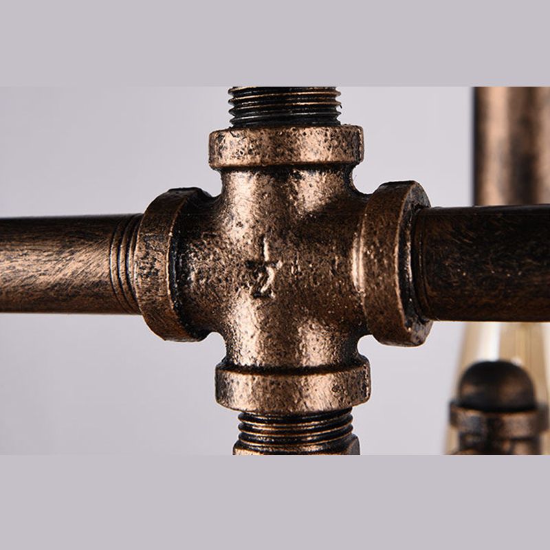 Tubes en métal lustre pendant léger de style industriel restaurant plafond lustre à la rouille