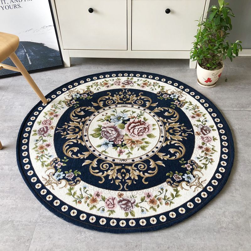 Fancy Modern Carpet Flower Pattern Polyester Area Rug Stain Resistant Rug for Home Decor