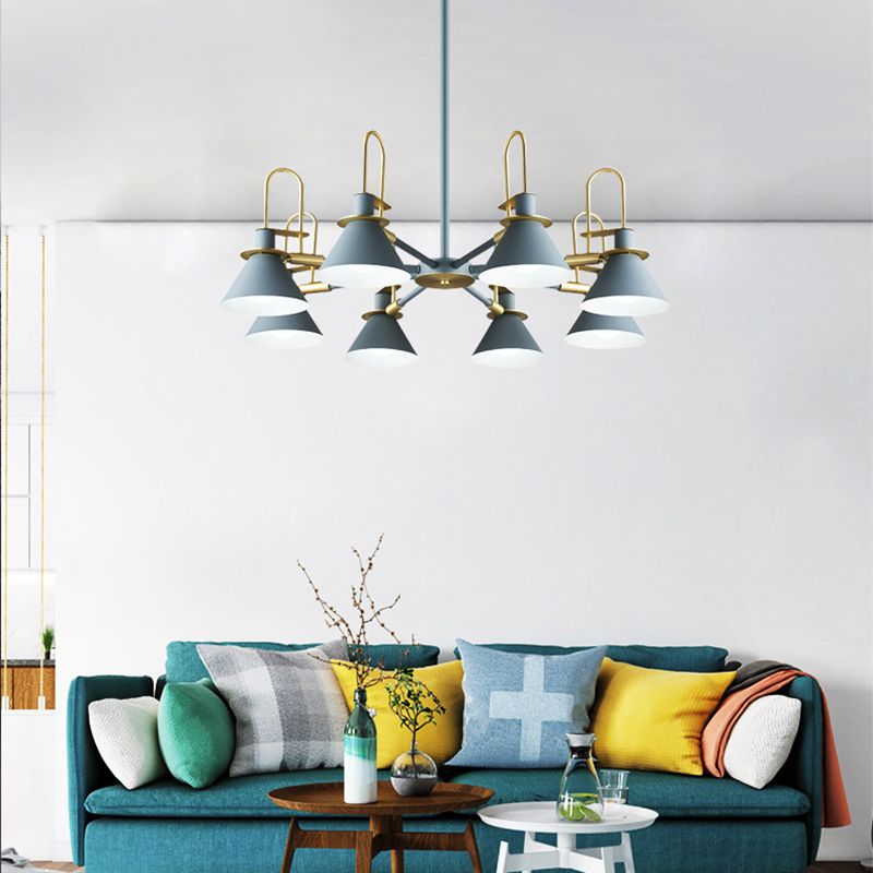 Multi Lights Minimalistisch macaron hangende plafondlicht metaalhangende kroonluchter voor zitkamer