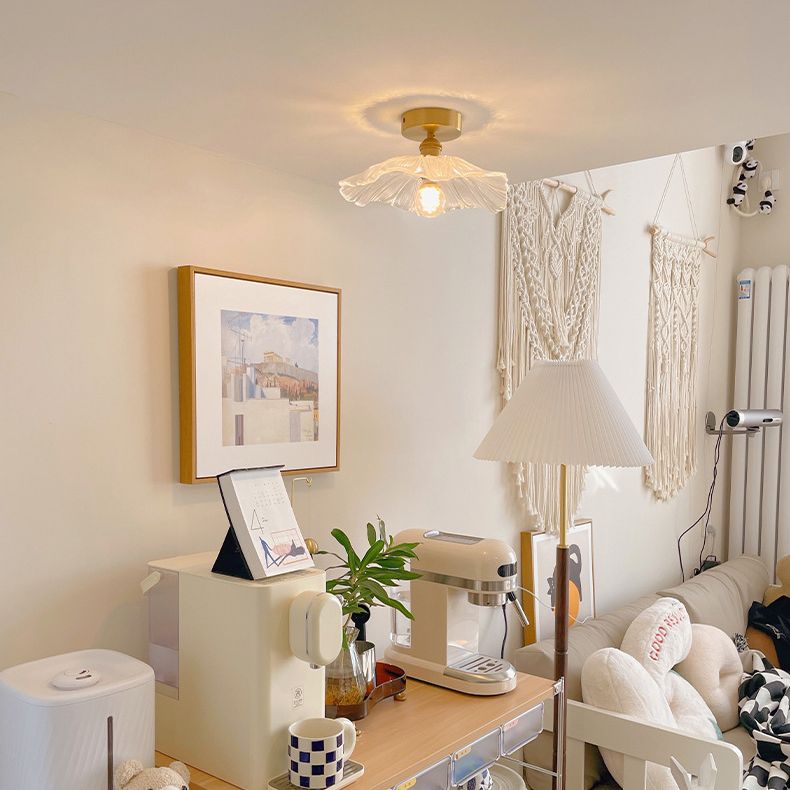 Modern Ceiling Lamp Glass Flush Mount Light Fixture for Bedroom Corridor