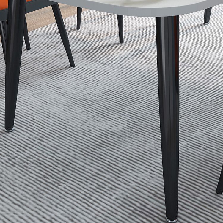 Stone Rectangle Dining Table Modern Metal Black Frame Tripod Dining Table