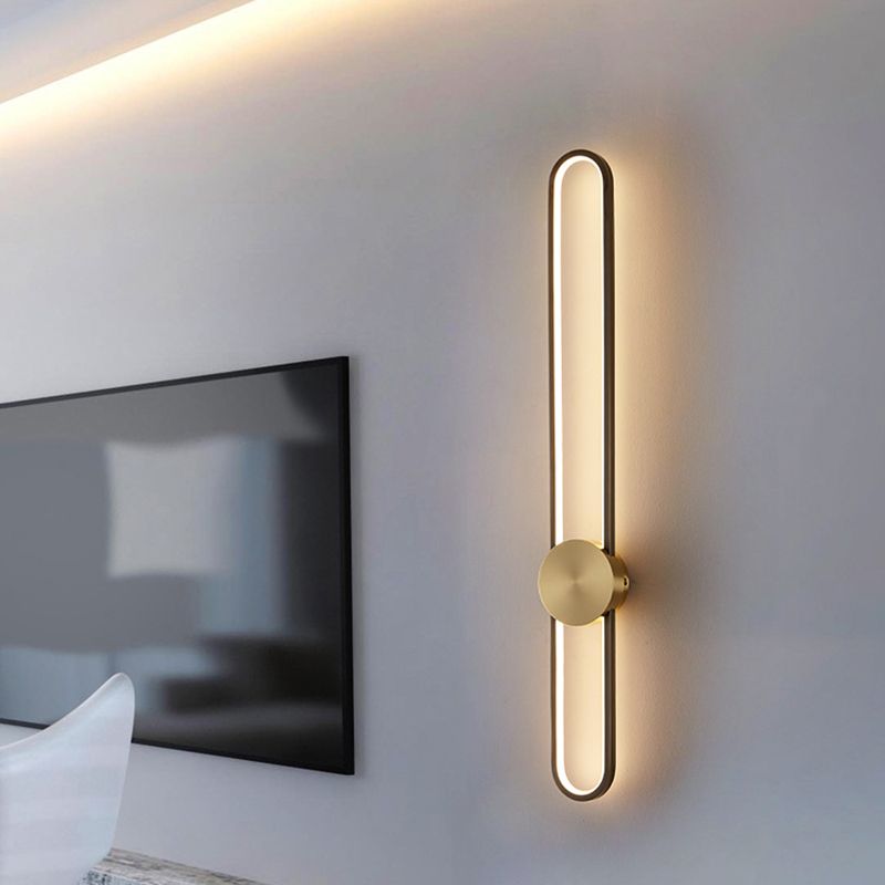 Single Modernism Golden/Black Wall Mounted Sconce LED Wall Light for Foyer