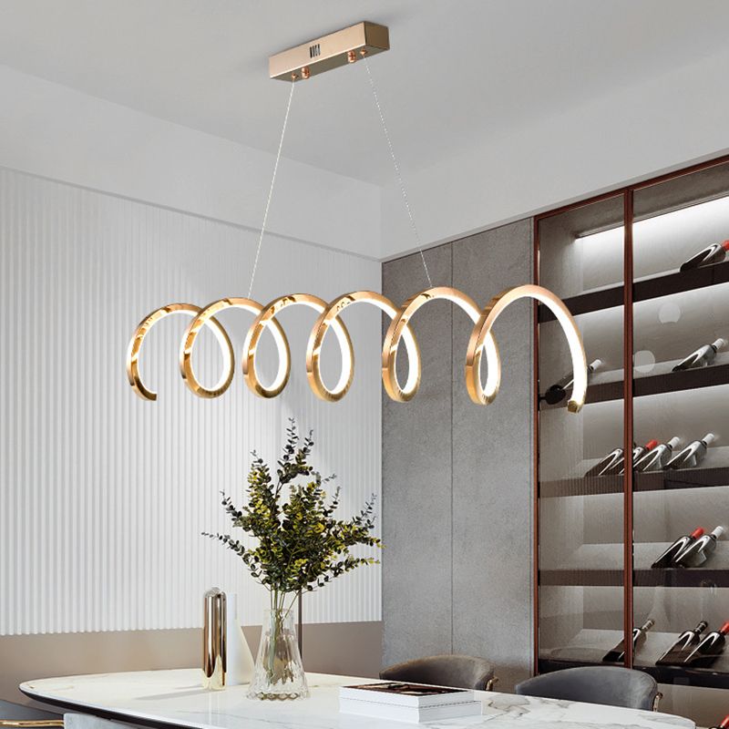 Modern Style Ribbon-like Shape Island Pendants Metal Pendant Lights for Living Room