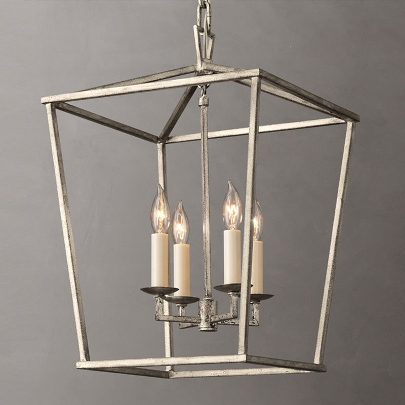 Industrial Cage Shade Chandelier Multi Light Hanging Light for Living Room