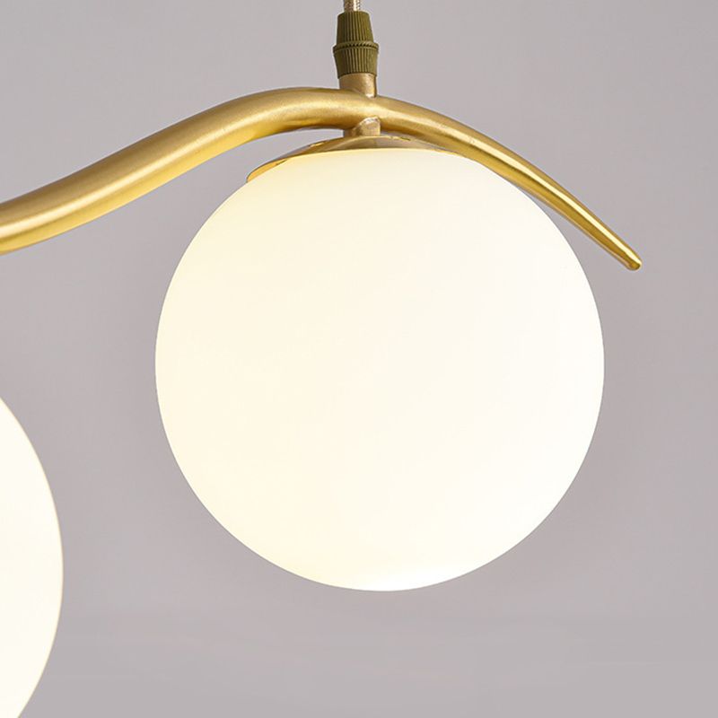 Industrial Style Globe Shape Island Lights Metal 3/4 Lights Pendant Light in Gold