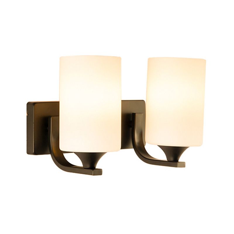 Modern Style Cylinder Shape Wall Light Glass Sconces for Bedroom