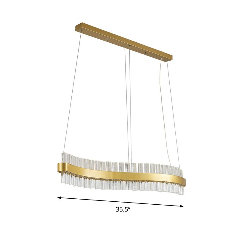 Piegare il lampadario soffitto modernista cristallo 35,5 "/47" LED LED LED a sospensione a sospensione per sala da pranzo