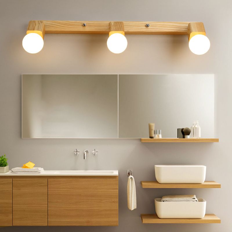 Fissaggi di illuminazione per vanità geometriche in stile moderno Stile con parete vanità in legno Sconce