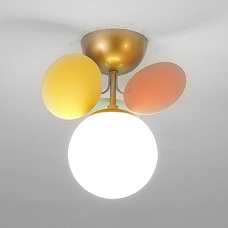 Modern Simple Ball Shape Ceiling Light with Glass Shade for Living Room