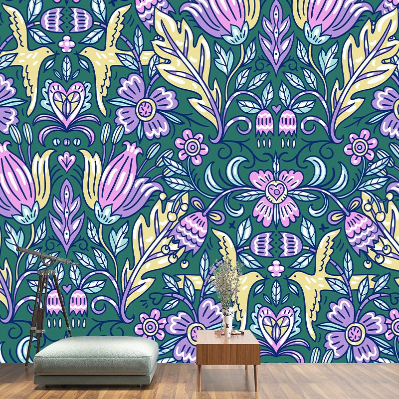 Environmental Illustration Mural Wallpaper Plant Decoration Indoor Mural