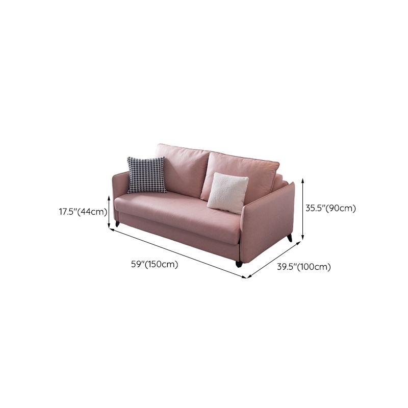 Solid Color Sofa Bed Leather Sofa Square Arm Sofa Bed for Apartment