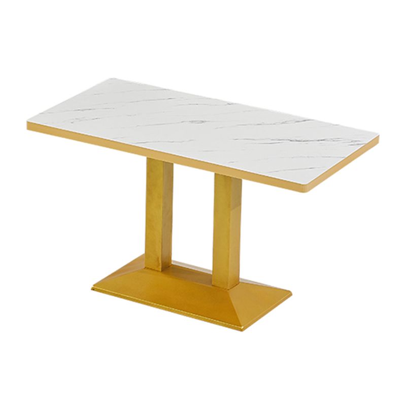Wooden Dining Room Table for 2 Person with Metal Pedestal Base