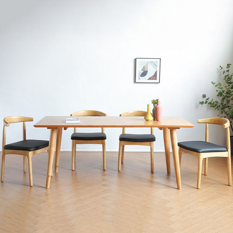 Natural Finish Pine Wood Dining Set 1/2/3/5/7 Pieces Modern Dinette Set