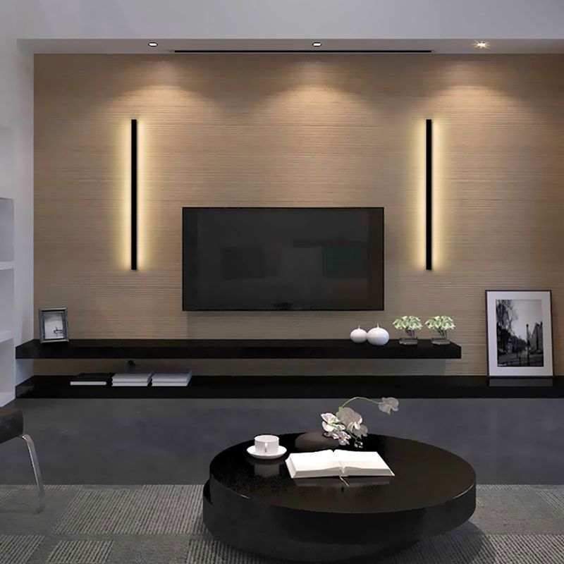 Ein leicht linear linearer Metallwand Licht moderne Wandmontageleuchte in Schwarz