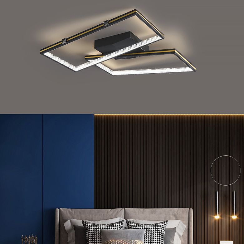 Rectángulo Semi Flush Mount Lighture Acrílico Simplicidad moderna Flush Montaje de montaje para sala de estar