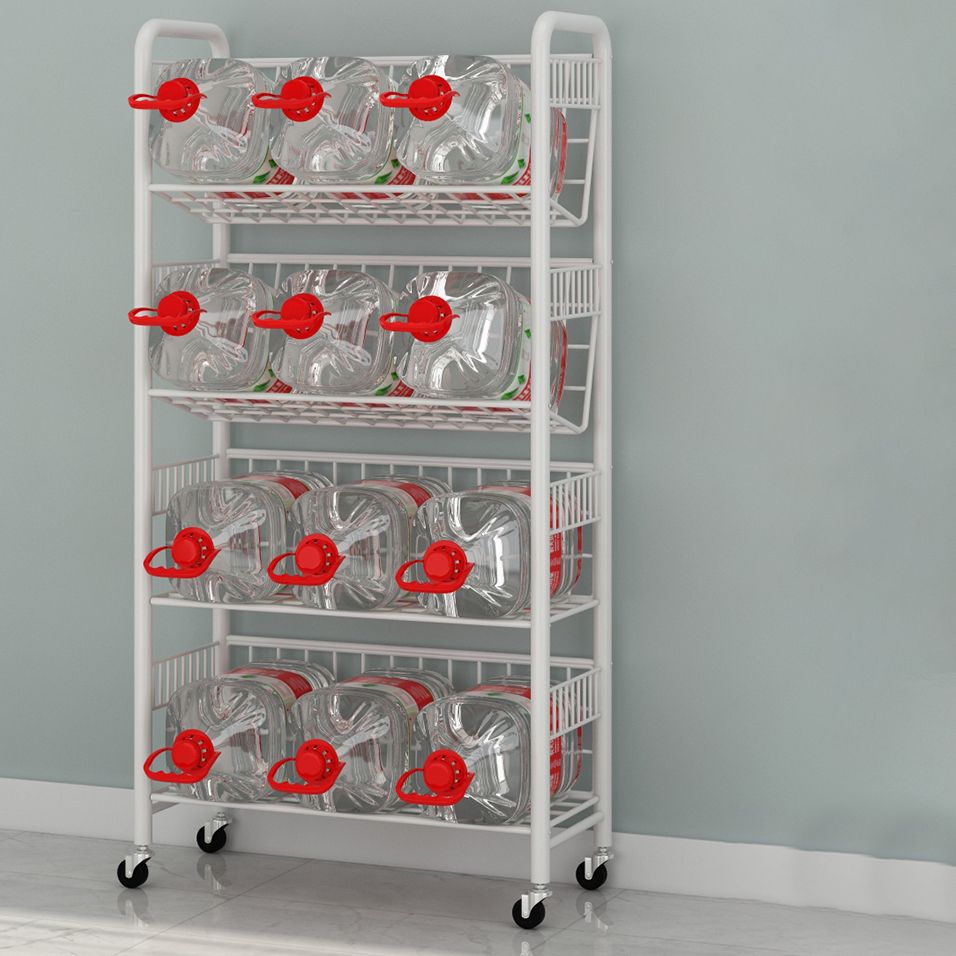 Contemporary Style Metal Bookcase Wheel Bookshelf for Office