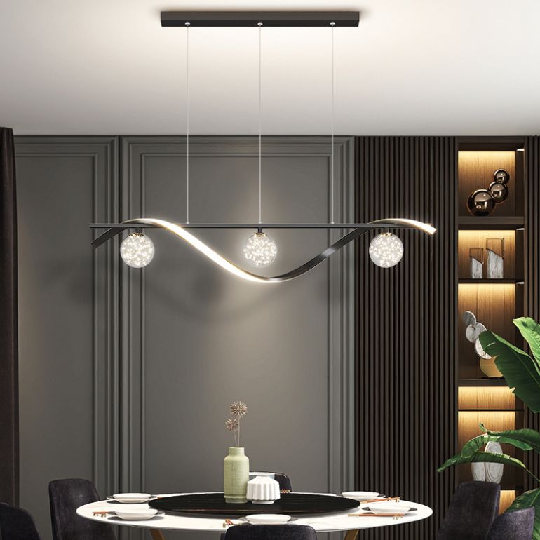 Modern Linear Chandelier Modern Kitchen Island Lighting Metal 4 Light Island Lighting in Gold