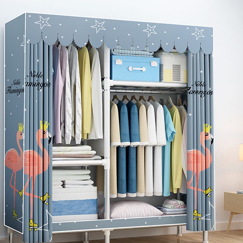 Contemporary Style Wardrobe Armoire Bedroom Armoire with Leg and Shelves