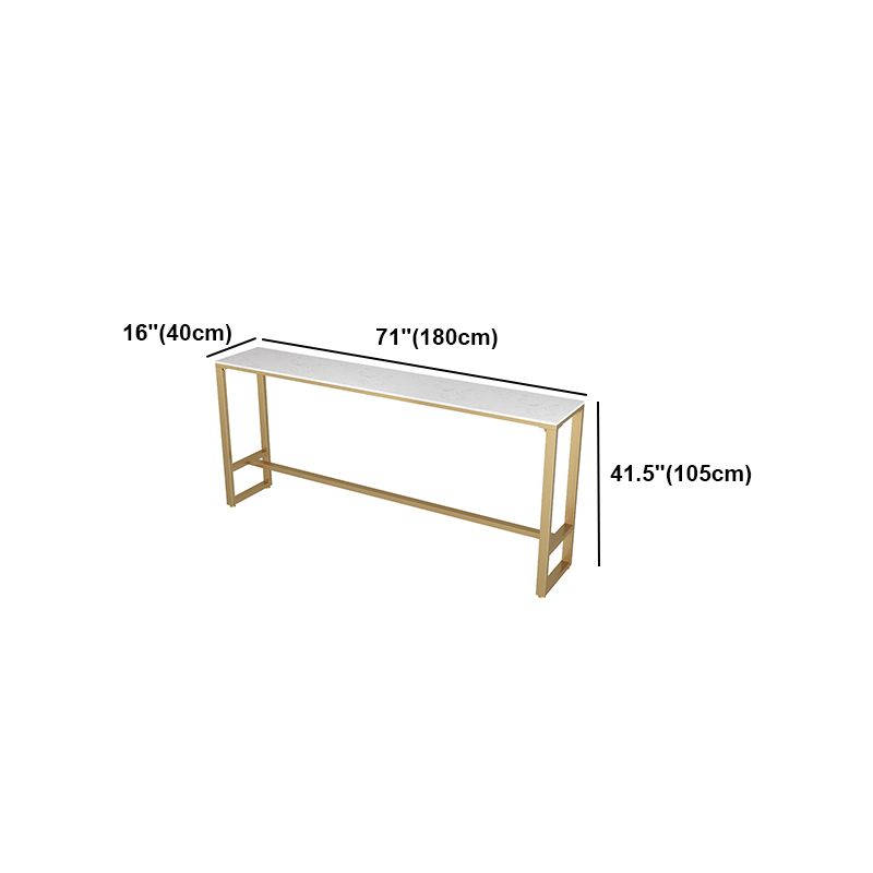 Mesa de barra de estilo glamour blanco en top de hierro dorado y mesa de té de leche de mármol falso mesa de barra de barra